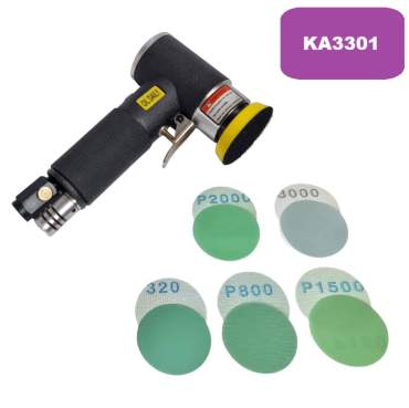 Mini levigatrice orbitale pneumatica da 50 mm con mini dischi abrasivi