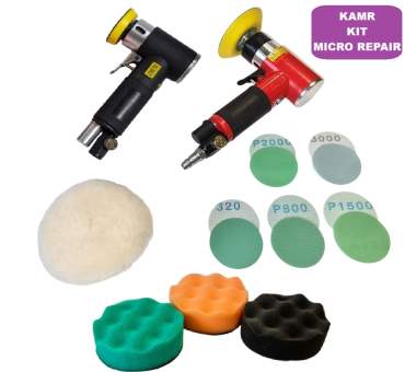 Mini lucidatrice pneumatica 75 mm con piatto e schiume