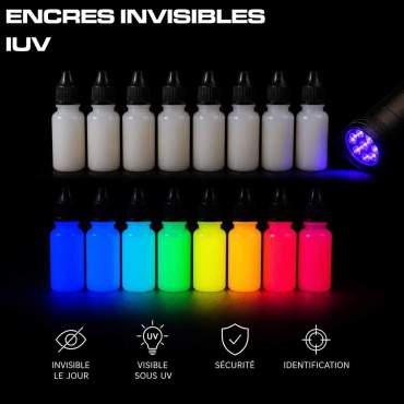 Inchiostro fluorescente invisibile ai raggi UV – Marcatura discreta e sicurezza alla luce nera
