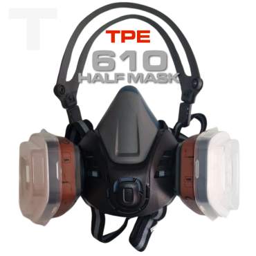 Maschera con cartuccia professionale per verniciatura auto, modello 610