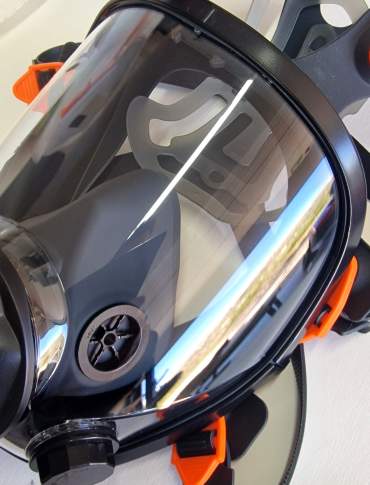 Maschera integrale per verniciatura con o senza cartuccia – visiera antisolvente