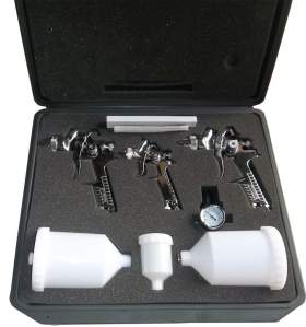 H827 - Kit di 3 pistole a spruzzo 0.8mm-1.4mm-1.7mm