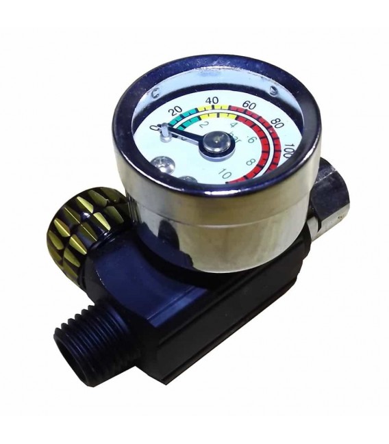 QWORK® Regolatore Di Pressione Dell'Aria Per Pistola Di Verniciatura, Manometro + Separatore Filtro Trappola Acqua Olio + Filettatura Standard 1/4, Max 140psi - copertina