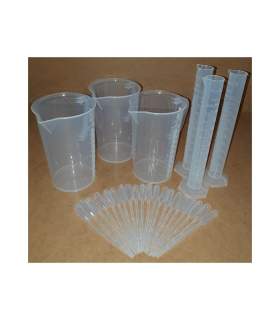 kit di 3 becher 3 provette 20 pipette