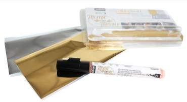 Pennarello per colla doratura 1.2mm continuo + 2 foglie effetto specchio