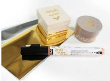 Pennarello per colla doratura 1.2mm continuo + 2 foglie effetto specchio