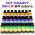 Insieme di 24 coloranti Concentrati Candy in 69ml