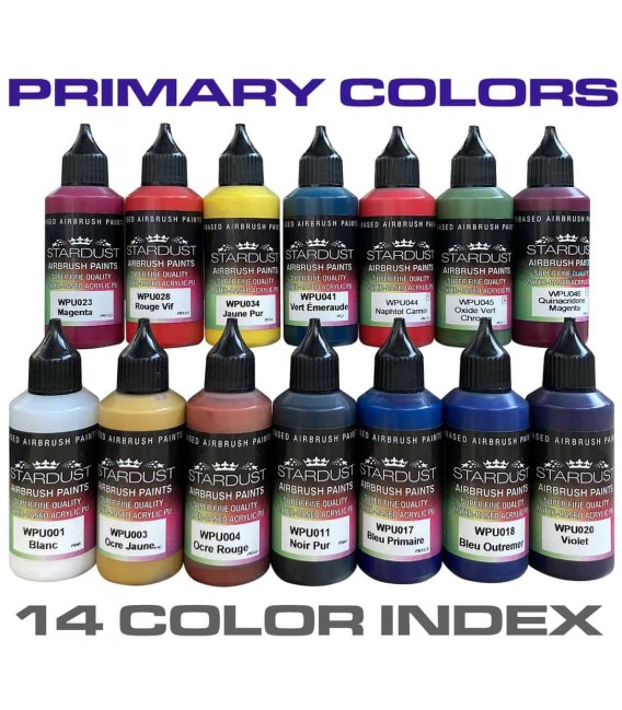 14 Colori primari Color Index per aerografo