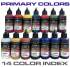 14 Colori primari Color Index per aerografo