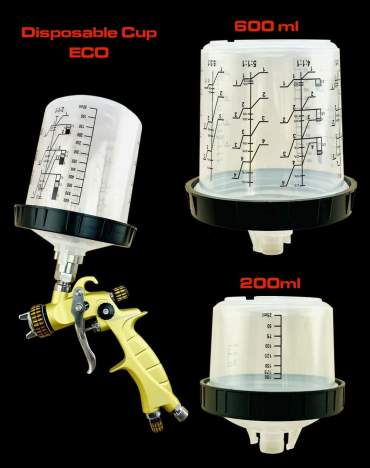 Raccordi acciaio inossidabile per pistole HVLP e contenitori usa e getta versione ECO