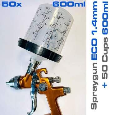 kit di 50 contenitori usa e getta per pistole 200ml o 600ml