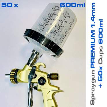 kit di 50 contenitori usa e getta per pistole 200ml o 600ml