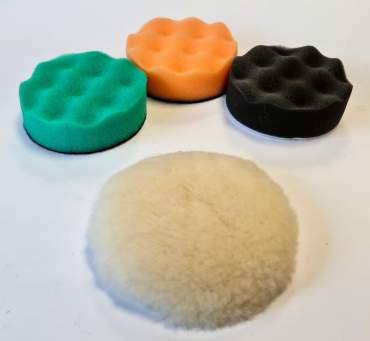 Mini lucidatrice pneumatica 75 mm con piatto e schiume