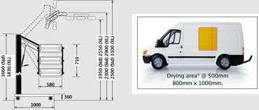 Lampada a raggi infrarossi da carrozzeria mobile 3000W – con braccio mobile e comando