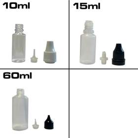 Mini bottiglia di plastica da 10 ml, 15 ml o 60 ml