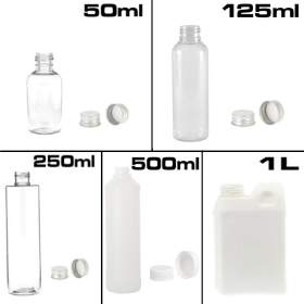 Bidon et flacons plastiques de 50ml à 2 Litres