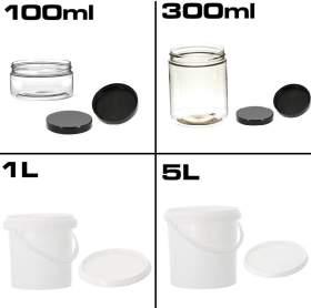 Vasetti di plastica con coperchio da 100 ml a 5 l