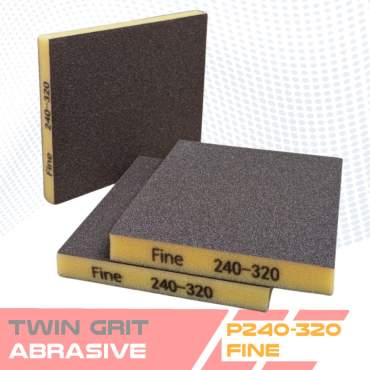 Spugne abrasive in schiuma doppia faccia TWIN GRIT – 5 grane di levigatura