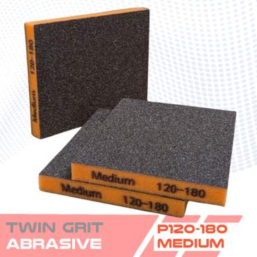 Spugne abrasive in schiuma doppia faccia TWIN GRIT – 5 grane di levigatura