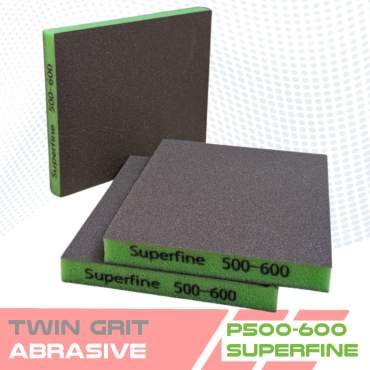 Spugne abrasive in schiuma doppia faccia TWIN GRIT – 5 grane di levigatura