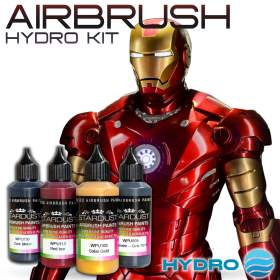 Vernice IRONMAN rossa e dorata - kit completo di vernici per aerografo