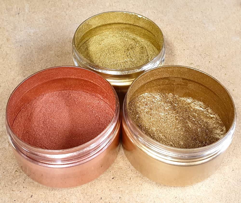 Set pigmenti metallici 3 colori per resina epossidica oro, argento,  bronzo/rame