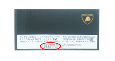 Codice colore auto LAMBORGHINI - Vernice auto LAMBORGHINI